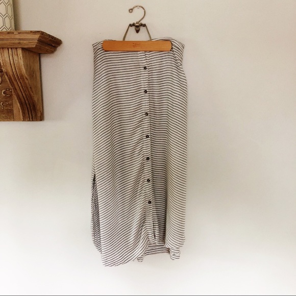 Dresses & Skirts - Long Cotton/Linen Striped Maxi Skirt